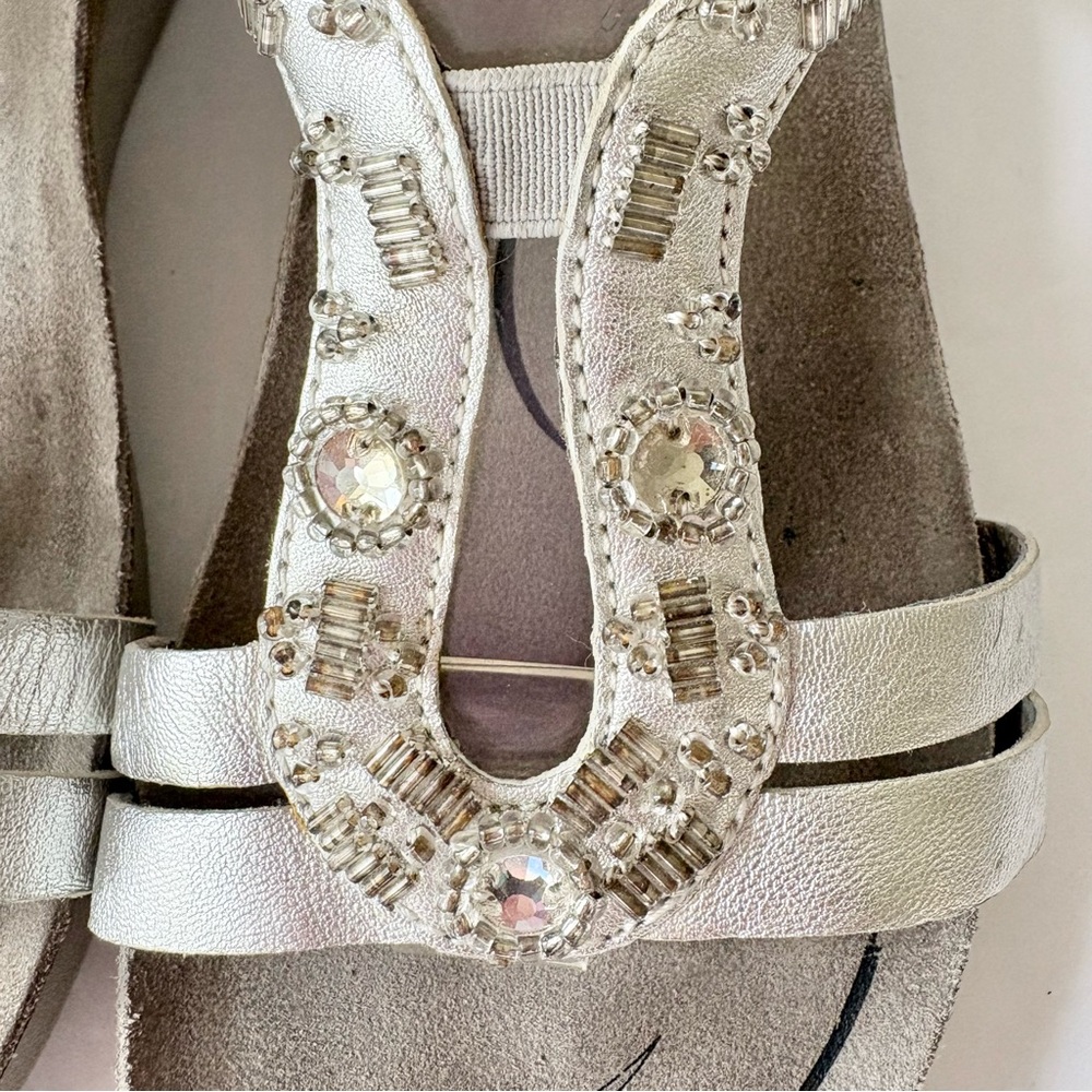 Abeo Silver Gemstone Studded Sandals - Picture 5 of 9